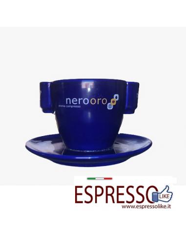 Tazzone porta Accessori Cialde Capsule Caffè Nerooro Blu in Ceramica con  Piatto