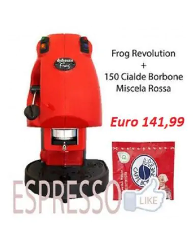 Macchina Da Caffè a Cialde ESE 44mm Frog Didiesse Vari colori + 150 BORBONE  Rossa